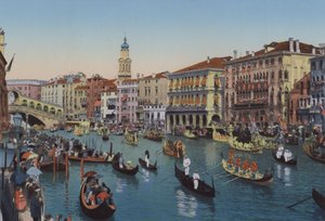 Velence, Regatták a Canal Grandén (színes fotó)