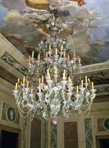 18. századi muránói üvegcsillár a velencei Querini - Stampalia alapítványnál. alkotó: Italian School