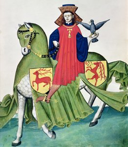 Egy solymász, a Codex de Capodilista-ból (vellum) alkotó: Italian School