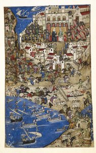 Add hozzá 27695 f.5 Tripoli elfoglalása Szíriában Egyiptom szultána által 1288-ban, a Traktátus a visszásokról (vellum) alkotó: Italian School