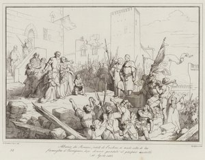 Alberico da Romano, Ezzelino bátyja, családjával együtt 