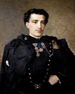 Alfredo Savio, tüzértiszt, részt vett az 1859-60-as függetlenségi háborúban (olaj, vászon) alkotó: Italian School