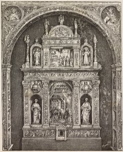 Oltár a St Cita templomban, Antonello Gagini, Palermo, Olaszország, metszet G Cavallotti rajzából, L