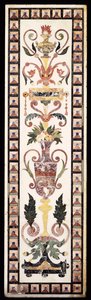 Olasz pietre dura intarziás fehér márványtábla, 18. század eleje (márvány pietre dura) alkotó: Italian School