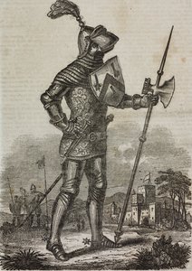 Páncél V. Henrik angol király korából, illusztráció a "Teatro Universale..."-ból alkotó: Italian School