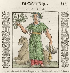 Ázsiai allegória tevével. Metszet Cesare Ripa „” Iconologia”-ból (1550, 1622 körül) alkotó: Italian School