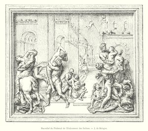 A szabinok elrablása talapzatának domborműve, J of Bologna (metszet) alkotó: Italian School