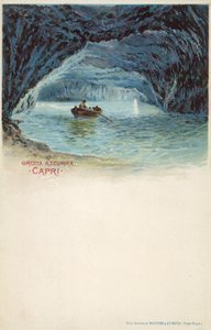 Kék barlang, Capri (színes litográfia) alkotó: Italian School