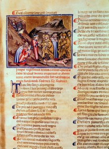 Dante és Vergilius XXIII. éneke a Képmutatók körében, Kaifással a földön keresztre feszítve, az Isteni színjátékból (A pokol), 1313 körül alkotó: Italian School