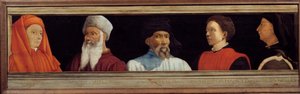 Cassone a firenzei reneszánsz mesterének 5 portréjával (balról jobbra Giotto di Bondone, Paolo Uccello, Niccolo Donatello, Antonio Manetti, Filippo Brunelleschi). századi olasz iskola. Az alábbi felirat valószínűleg sikeres alkotó: Italian School