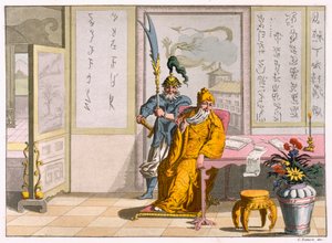 Kínai taoista vallási vezetők: The Divinity Kuan-ti, metszett Fumagalli és Bramatti, 1820-30 körül (színes metszet) alkotó: Italian School