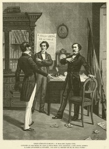 Milánó öt napja, 1848. március 21. (metszet) alkotó: Italian School