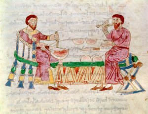 Codex 132 Livre 22 1. fejezet Az étkezés, Rabanus Maurus (780-856 körül) a De Universoból, 1023 alkotó: Italian School