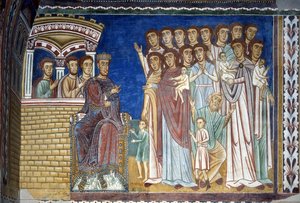 A leprás Konstantin vigasztalja a jámbor asszonyokat alkotó: Italian School