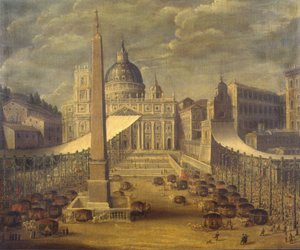 Corpus Christi körmenet a Piazza San Pietro-n alkotó: Italian School