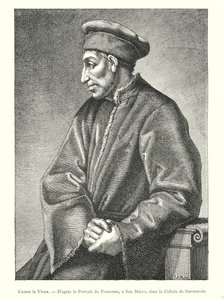 Idősebb Cosimo, Pontormo portréja után, San Marcóban, Savonarola cellájában (metszet) alkotó: Italian School
