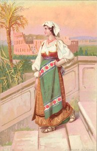 Római viselet (chromolitho) alkotó: Italian School
