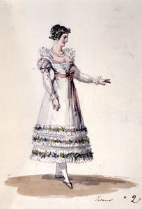 Susanna jelmezterve, Wolfgang Amadeus Mozart „Figaro házassága” című filmjéből, 1880 körül (színes litó) alkotó: Italian School
