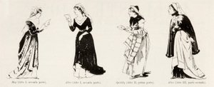 Jelmezek Verdi Falstaff című operájából, a LIllustrazione Italiana, XX, N. 8, 1893. február 19. alkotó: Italian School