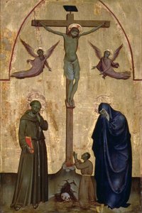 Keresztre feszítés Assisi Szent Ferenccel és egy adományozóval (tempera a panelen)