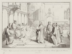 Dante Allighieri Guido Novello of Polenta, Ravenna nagyköveteként mutatkozott be a szenátusban alkotó: Italian School