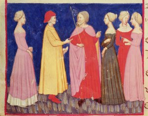 Dante és Beatrice a paradicsomban, Dante Alighieri (1265-1321) Isteni színjátékából alkotó: Italian School