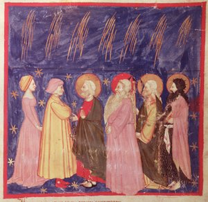Dante és Beatrice a paradicsomi szentekkel, Dante Alighieri (1265-1321) Isteni színjátékából alkotó: Italian School