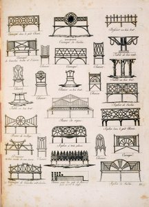 Tervek kerti ülésekhez, az A Compendium of Drawingsből, J.G. Grohmann, 1805-ben jelent meg alkotó: Italian School