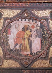 Az isztriai Saladin és Torello történetét bemutató cassone részlete, Giovanni Boccaccio (tempera a panelen) (lásd még: 444281-82) alkotó: Italian School