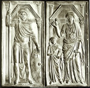 Stilichot (kb. 365-408), Serénát és Euchariust ábrázoló diptichon alkotó: Italian School