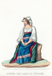 Donna Del Lago Di Fucine (színes metszet) alkotó: Italian School