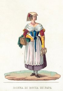 Donna Di Rocca Di Papa (színes metszet) alkotó: Italian School