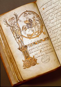 Bejárat Jeruzsálemben Kézirat a bolognai iskolából. (MS.123-Foglio 54 v) 11. századi Róma, Biblioteca Angelica alkotó: Italian School
