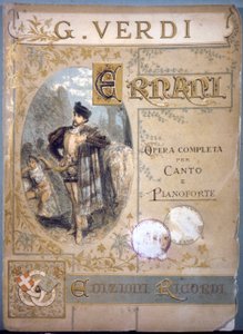Verdi Ernani, borító a kotta dalhoz és zongorához, sd 19. század alkotó: Italian School
