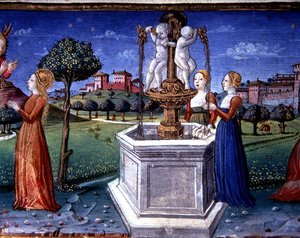 Fol.34v Rafael arkangyal meglátogatja Máriát (vellum) alkotó: Italian School