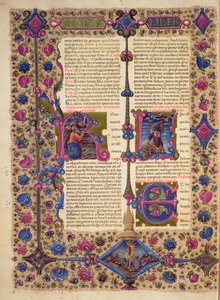 Fol.52v Báruch próféta könyvének megnyitása, a Borso d