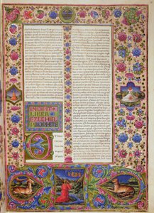 Fol.56r Ezékiel könyvének nyitása, a Borso d