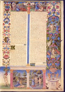 Fol.6r Genesis. Ádám és Éva teremtése, a Borso d