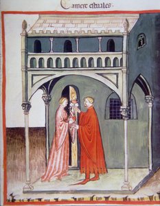 Fol.97r Nyári szoba, illusztráció a Tacuinum Santiatis Codex Vindobonensisből alkotó: Italian School