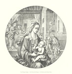 Fra Filippo Lippi, A Szűz élete, Pitti Palota Gyűjtemény (metszet) alkotó: Italian School