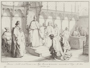 A carrarai Francesco Novello II és fia, III. Francesco kegyelmet kér Michele Steno dózsától alkotó: Italian School