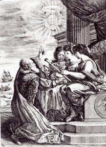 Az Opere di Galileo Galilei frontképe, Bolognában 1656-ban alkotó: Italian School