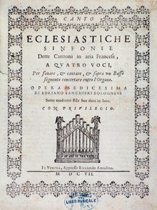 Az 5. Concerto kottájának előképe Adriano Banchieri "" francia dalaiban " alkotó: Italian School