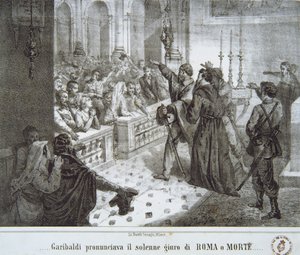 Garibaldi kiejti a híres kifejezést: Róma vagy halál alkotó: Italian School