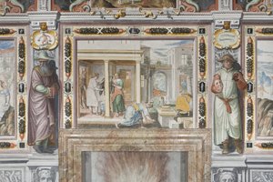 A Zodiákus csarnoka: Férfiakat és férfialakot büntető istenek az év hónapjait ábrázolva (freskó) (3496554 részlet) alkotó: Italian School