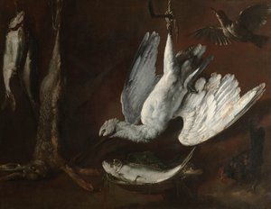 Nyúl, kanalasgém és hal, 1600-as évek közepe alkotó: Italian School