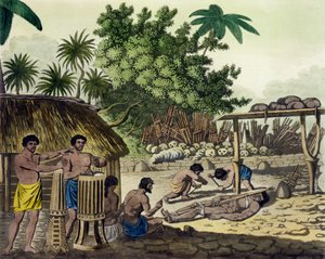 Human Sacrifice at Otaheite, 84. lemez a Le Costume Ancien et Moderne-ból, Jules Ferrario, kiadva az 1820-as és 30-as évek körül (lásd még: 10204) alkotó: Italian School