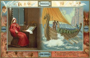 Illusztráció Dante Isteni komédiájához (színes litográfia) alkotó: Italian School