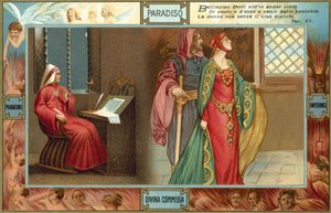 Illusztráció Dante Isteni komédiájához (színes litográfia) alkotó: Italian School
