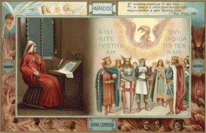 Illusztráció Dante Isteni komédiájához (színes litográfia) alkotó: Italian School